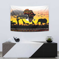 Happy Africa Day Tapestry African Safari With Map