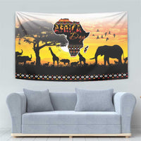 Happy Africa Day Tapestry African Safari With Map