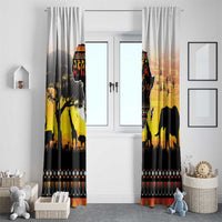 Happy Africa Day Window Curtain African Safari With Map