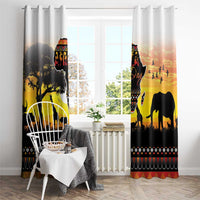 Happy Africa Day Window Curtain African Safari With Map