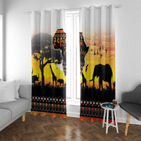 Happy Africa Day Window Curtain African Safari With Map