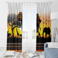 Happy Africa Day Window Curtain African Safari With Map