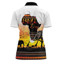 Happy Africa Day Women Polo Shirt African Safari With Map