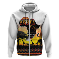 Happy Africa Day Zip Hoodie African Safari With Map