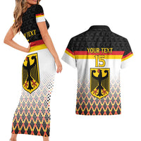 Custom Germany Hockey Couples Matching Short Sleeve Bodycon Dress and Hawaiian Shirt Go Trager der Adler