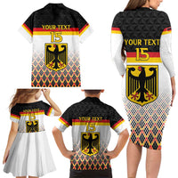 Custom Germany Hockey Family Matching Long Sleeve Bodycon Dress and Hawaiian Shirt Go Trager der Adler