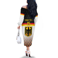 Custom Germany Hockey Family Matching Off The Shoulder Long Sleeve Dress and Hawaiian Shirt Go Trager der Adler