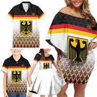 Custom Germany Hockey Family Matching Off Shoulder Short Dress and Hawaiian Shirt Go Trager der Adler
