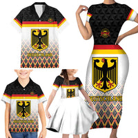 Custom Germany Hockey Family Matching Short Sleeve Bodycon Dress and Hawaiian Shirt Go Trager der Adler