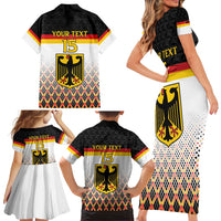 Custom Germany Hockey Family Matching Short Sleeve Bodycon Dress and Hawaiian Shirt Go Trager der Adler