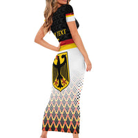 Custom Germany Hockey Family Matching Short Sleeve Bodycon Dress and Hawaiian Shirt Go Trager der Adler