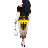 Custom Germany Hockey Off The Shoulder Long Sleeve Dress Go Trager der Adler