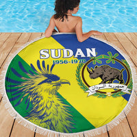Personalized Sudan 1956-1970 Beach Blanket Secretary Bird Coat Of Arms