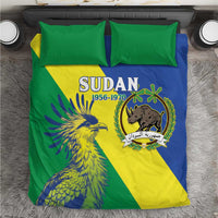 Personalized Sudan 1956-1970 Bedding Set Secretary Bird Coat Of Arms