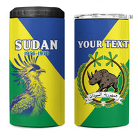 Personalized Sudan 1956-1970 4 in 1 Can Cooler Tumbler Secretary Bird Coat Of Arms