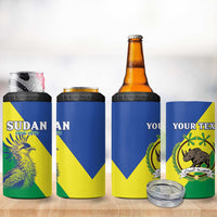 Personalized Sudan 1956-1970 4 in 1 Can Cooler Tumbler Secretary Bird Coat Of Arms