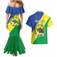 Personalized Sudan 1956-1970 Couples Matching Mermaid Dress and Hawaiian Shirt Secretary Bird Coat Of Arms