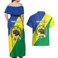Personalized Sudan 1956-1970 Couples Matching Off Shoulder Maxi Dress and Hawaiian Shirt Secretary Bird Coat Of Arms