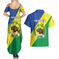 Personalized Sudan 1956-1970 Couples Matching Summer Maxi Dress and Hawaiian Shirt Secretary Bird Coat Of Arms