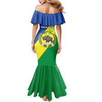 Personalized Sudan 1956-1970 Family Matching Mermaid Dress and Hawaiian Shirt Secretary Bird Coat Of Arms