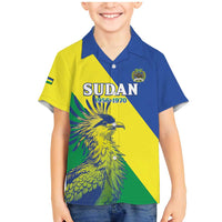 Personalized Sudan 1956-1970 Family Matching Mermaid Dress and Hawaiian Shirt Secretary Bird Coat Of Arms