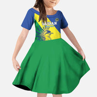 Personalized Sudan 1956-1970 Family Matching Off Shoulder Maxi Dress and Hawaiian Shirt Secretary Bird Coat Of Arms