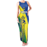 Personalized Sudan 1956-1970 Family Matching Tank Maxi Dress and Hawaiian Shirt Secretary Bird Coat Of Arms