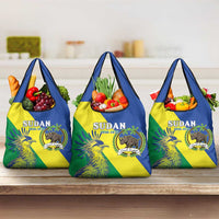 Personalized Sudan 1956-1970 Grocery Bag Secretary Bird Coat Of Arms