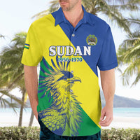 Personalized Sudan 1956-1970 Hawaiian Shirt Secretary Bird Coat Of Arms
