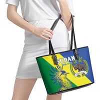 Personalized Sudan 1956-1970 Leather Tote Bag Secretary Bird Coat Of Arms