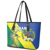 Personalized Sudan 1956-1970 Leather Tote Bag Secretary Bird Coat Of Arms