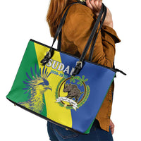 Personalized Sudan 1956-1970 Leather Tote Bag Secretary Bird Coat Of Arms