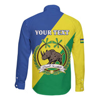 Personalized Sudan 1956-1970 Long Sleeve Button Shirt Secretary Bird Coat Of Arms