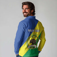 Personalized Sudan 1956-1970 Long Sleeve Polo Shirt Secretary Bird Coat Of Arms