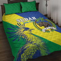 Personalized Sudan 1956-1970 Quilt Bed Set Secretary Bird Coat Of Arms