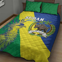 Personalized Sudan 1956-1970 Quilt Bed Set Secretary Bird Coat Of Arms