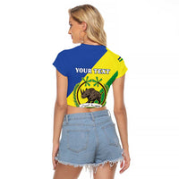 Personalized Sudan 1956-1970 Raglan Cropped T Shirt Secretary Bird Coat Of Arms