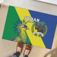 Personalized Sudan 1956-1970 Rubber Doormat Secretary Bird Coat Of Arms