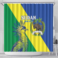 Personalized Sudan 1956-1970 Shower Curtain Secretary Bird Coat Of Arms