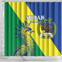 Personalized Sudan 1956-1970 Shower Curtain Secretary Bird Coat Of Arms