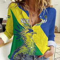 Personalized Sudan 1956-1970 Women Casual Shirt Secretary Bird Coat Of Arms