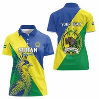 Personalized Sudan 1956-1970 Women Polo Shirt Secretary Bird Coat Of Arms