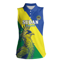 Personalized Sudan 1956-1970 Women Sleeveless Polo Shirt Secretary Bird Coat Of Arms