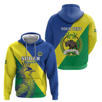 Personalized Sudan 1956-1970 Zip Hoodie Secretary Bird Coat Of Arms