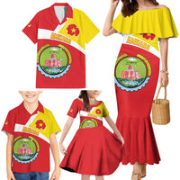 Personalized Ethiopia Amhara Region Family Matching Mermaid Dress and Hawaiian Shirt Coat Of Arms With Map
