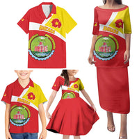 Personalized Ethiopia Amhara Region Family Matching Puletasi and Hawaiian Shirt Coat Of Arms With Map