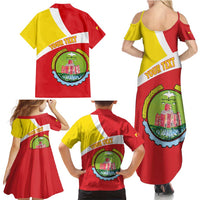 Personalized Ethiopia Amhara Region Family Matching Summer Maxi Dress and Hawaiian Shirt Coat Of Arms With Map