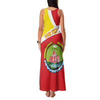 Personalized Ethiopia Amhara Region Family Matching Tank Maxi Dress and Hawaiian Shirt Coat Of Arms With Map