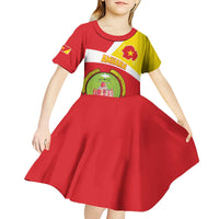 Personalized Ethiopia Amhara Region Kid Short Sleeve Dress Coat Of Arms With Map