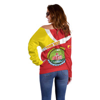 Personalized Ethiopia Amhara Region Off Shoulder Sweater Coat Of Arms With Map